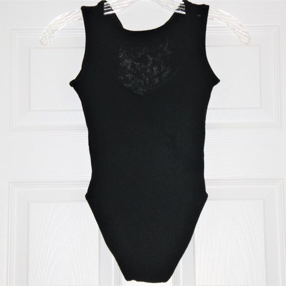 Only Hearts Helena Stuart NYC Black Mesh Nylon Stretchy Top Bodysuit M/L - Picture 7 of 8